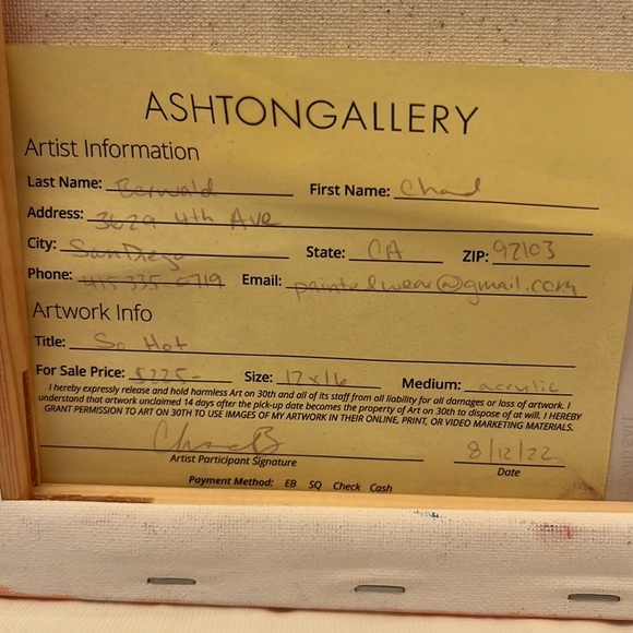 Marilyn Monroe ‘So Hot’ acrylic on canvas-painting by Chad Bernwald. 12” x 16” - Picture 5 of 7